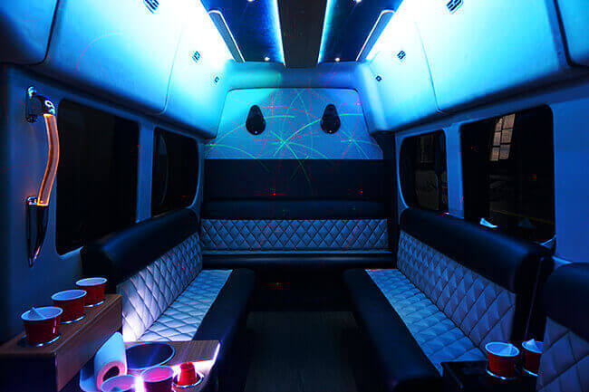 Limo van with neon lighting