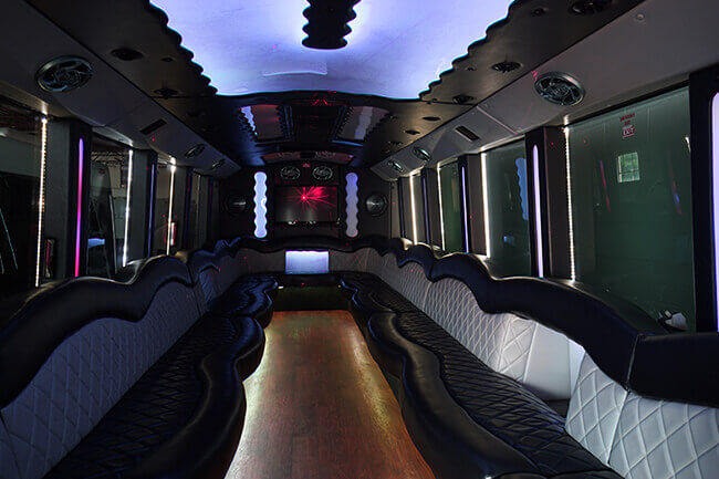 Party bus with dance floors